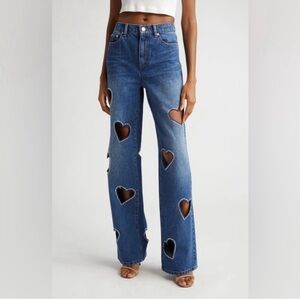Alice and Olivia heart cut out jeans